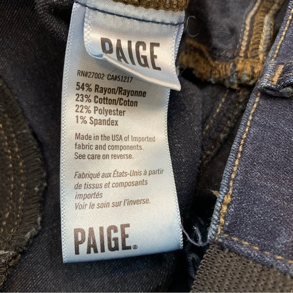 PAIGE Skyline Skinny Mona Maternity Jeans Dark Wash Denim sz 25 - Picture 11 of 13